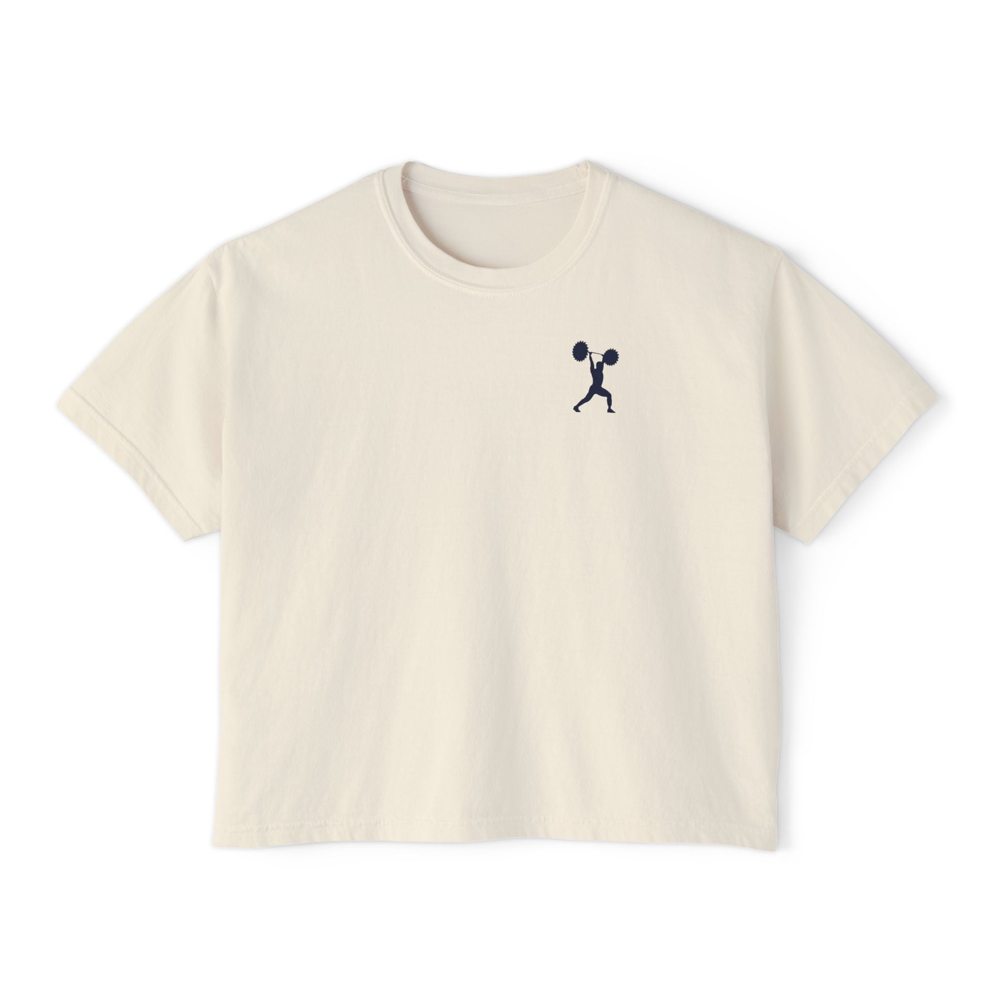 "DRINK COFFEE. LFT HVY SHT. LIVE KIND." Women's Boxy Crop T-Shirt